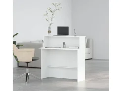 Balcão de recepção branco 100x50x103,5 cm madeira projetada