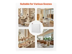 Balcão de Recepção, SucceBuy Balcão de Recepção 118 cm, Mesa de Balcão Retangular, Escritório Branco
