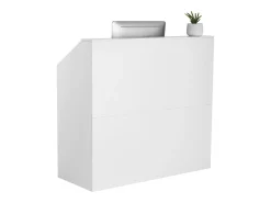 Balcão de Recepção, SucceBuy Balcão de Recepção 118 cm, Mesa de Balcão Retangular, Escritório Branco