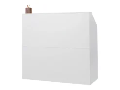 Balcão de Recepção, SucceBuy Balcão de Recepção 118 cm, Mesa de Balcão Retangular, Escritório Branco