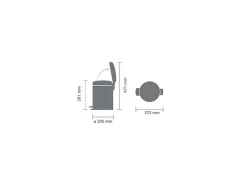 Balde de Lixo com Pedal Brabantia Newicon 5L Preto Fosco Anti-Odor Higiênico