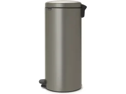 Balde de Lixo com Pedal NewIcon 30L Platinum Código G Cinza Metálico 30L Fecho Silencioso Anti-Odor