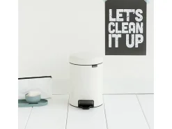 Balde de Lixo com Pedal New Icon 3L Branco Brabantia - Fecho Suave e Anti-Odor