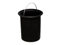 Balde de Lixo de Casa de Banho em Metal Branco 3L com Tampa em Bambu