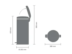 Balde de Pedal NewIcon Preto Mate 30L Brabantia