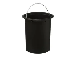Balde do Banheiro em Metal Verde Cáqui 3L com Tampa de Bambu