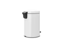 Balde do Lixo com Pedal Newicon 12L Branco com Tampa Silenciosa e Anti-Odor
