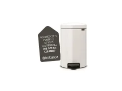 Balde do Lixo com Pedal Newicon 12L Branco com Tampa Silenciosa e Anti-Odor