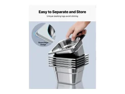 Balde Gastronorm SucceBuy GN 1/6, Recipiente de Restauração de Aço Inoxidável 6PCs 1,7 L, Balde Inox Alimentar Profundidade 10 cm, Antiaderente