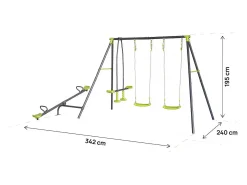 Baloiço metálico para parques infantis "Basile" - 4 aparelhos - Verde