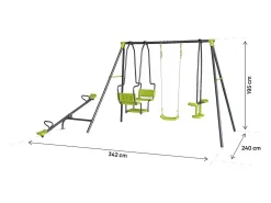 Baloiço metálico para parques infantis "Lenny" - 4 aparelhos - Verde