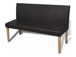 Banco 139,5 cm couro artificial castanho-escuro