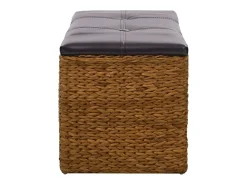 Banco com 2 cestos erva marinha 71x40x42 cm castanho