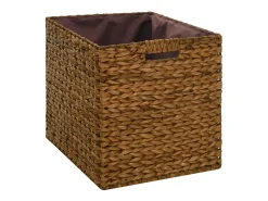 Banco com 2 cestos erva marinha 71x40x42 cm castanho