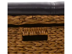 Banco com 2 cestos erva marinha 71x40x42 cm castanho