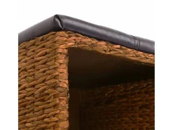 Banco com 2 cestos erva marinha 71x40x42 cm castanho