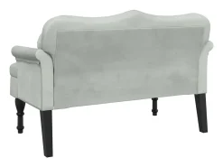 Banco com almofadas cinza claro 120,5x65x75 cm veludo