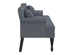 Banco com almofadas cinza escuro 120,5x65x75 cm veludo