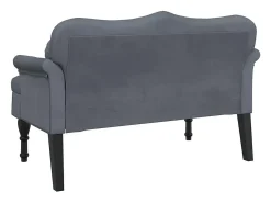 Banco com almofadas cinza escuro 120,5x65x75 cm veludo