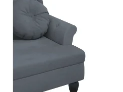 Banco com almofadas cinza escuro 120,5x65x75 cm veludo