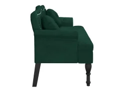 Banco com almofadas verde escuro 120,5x65x75 cm veludo