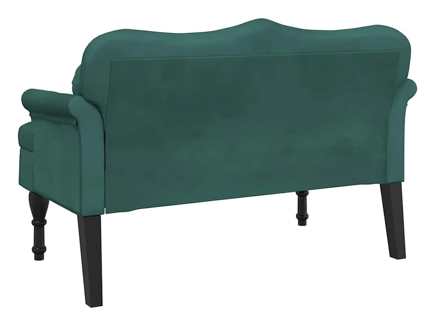 Banco com almofadas verde escuro 120,5x65x75 cm veludo