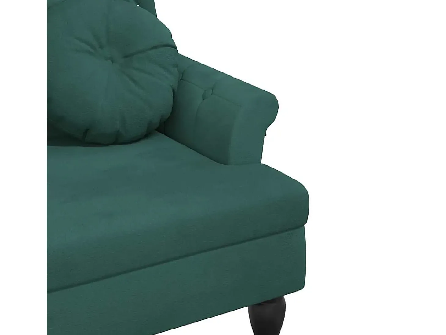 Banco com almofadas verde escuro 120,5x65x75 cm veludo