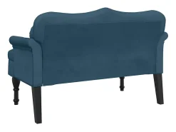 Banco com almofadões 120,5x65x75 cm veludo azul