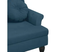 Banco com almofadões 120,5x65x75 cm veludo azul