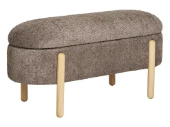 Banco com Arrumação Branca, Castanho, 40x97x48 cm, Kendra Home