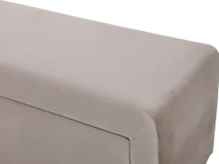 Banco com arrumação revestimento veludo cor taupe CAPINO