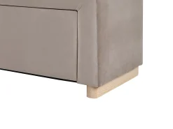 Banco com arrumação revestimento veludo cor taupe CAPINO