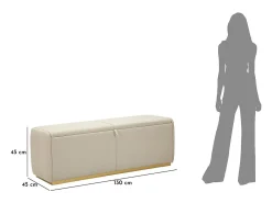 Banco com Arrumação VKH766, Bege, 130x45x45 cm, Kendra Home
