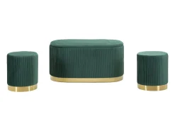 Banco com Arrumação VKH876, Verde, 80x37x42 cm, Kendra Home