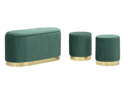 Banco com Arrumação VKH876, Verde, 80x37x42 cm, Kendra Home