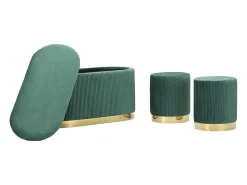 Banco com Arrumação VKH876, Verde, 80x37x42 cm, Kendra Home