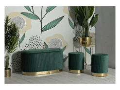Banco com Arrumação VKH876, Verde, 80x37x42 cm, Kendra Home