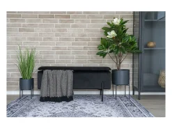 Banco com Arrumação Watford, Preto, 36,5x95x43 cm, Kendra Home