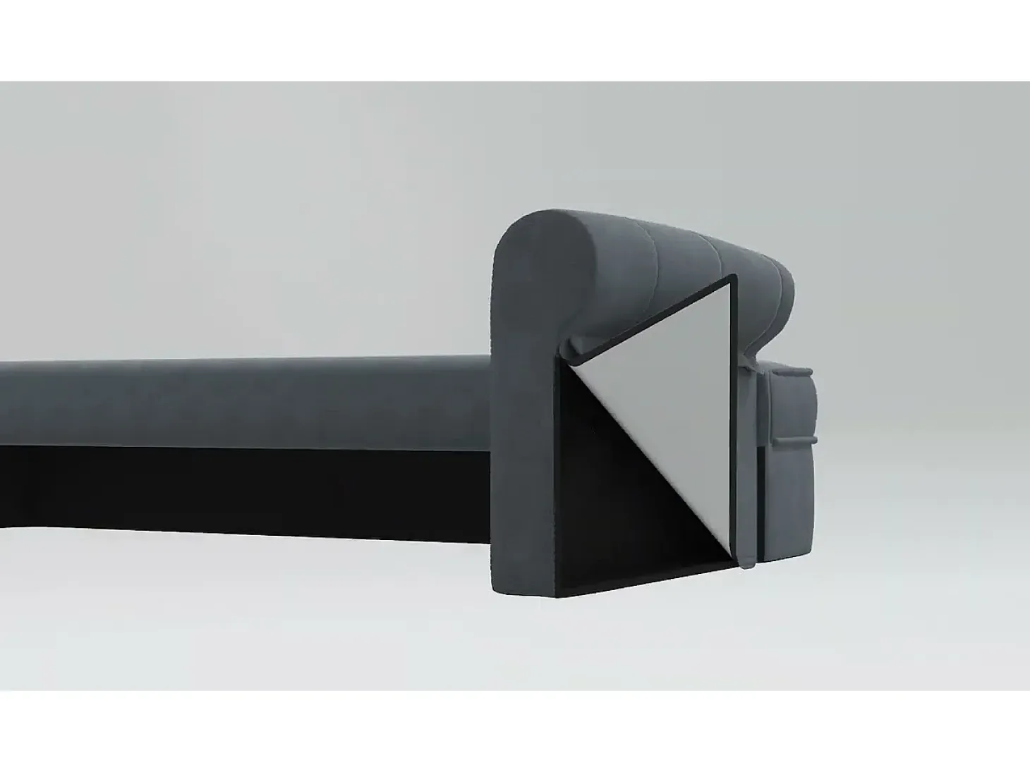 Banco com encosto preto 119,5x64,5x75 cm veludo