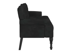 Banco com encosto preto 119,5x64,5x75 cm veludo