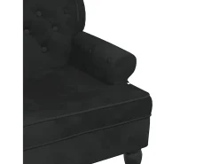 Banco com encosto preto 119,5x64,5x75 cm veludo