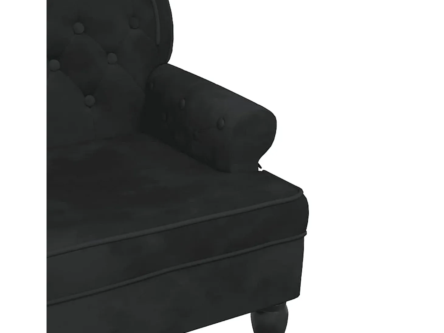 Banco com encosto preto 119,5x64,5x75 cm veludo