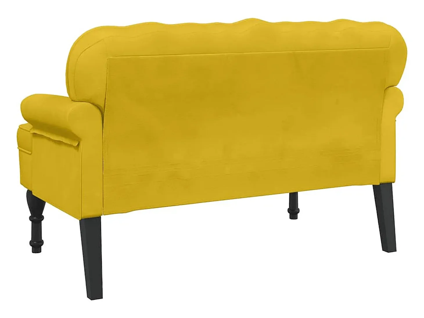 Banco com encosto 119,5x64,5x75 cm veludo amarelo