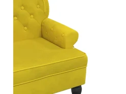 Banco com encosto 119,5x64,5x75 cm veludo amarelo