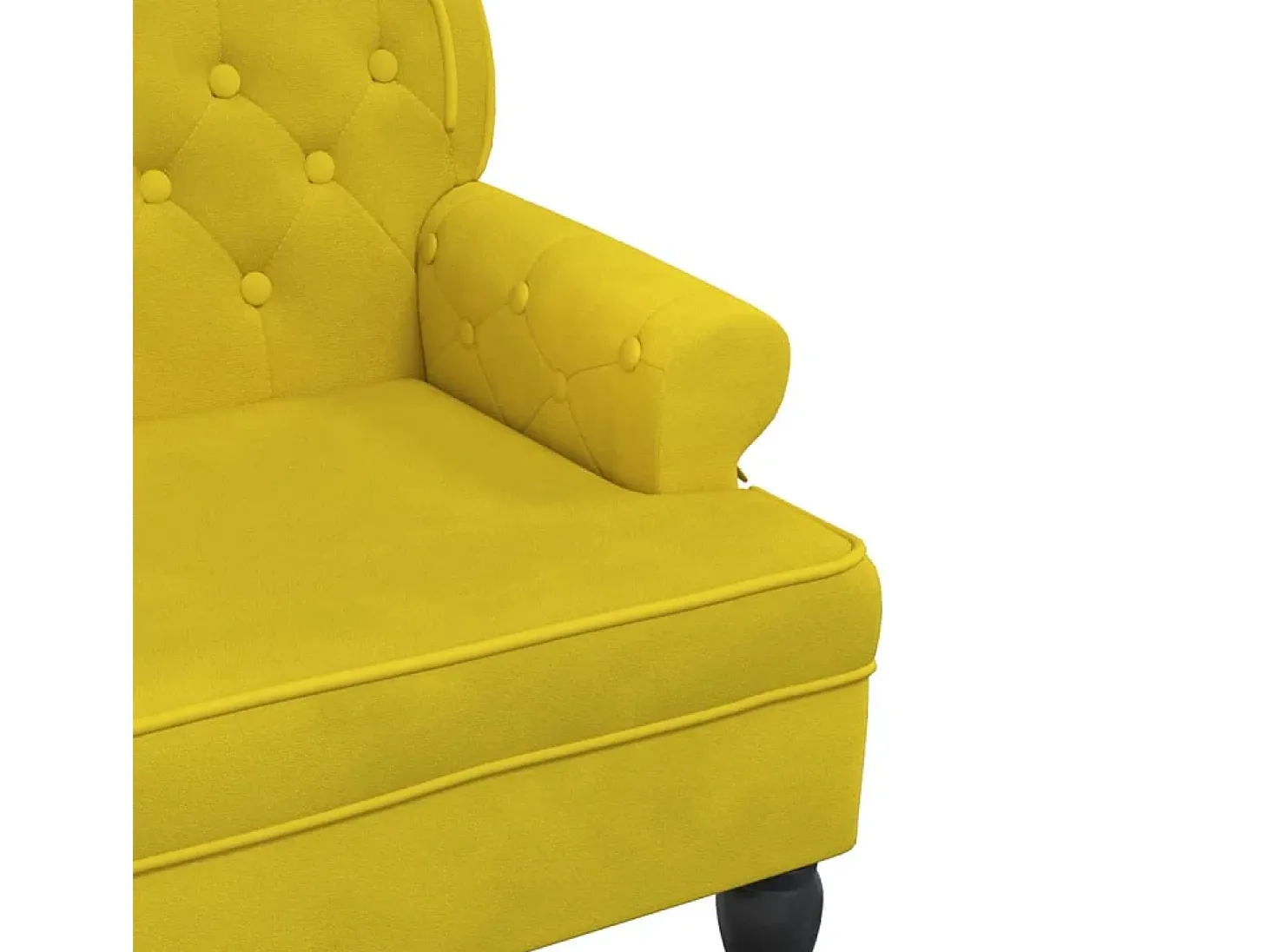 Banco com encosto 119,5x64,5x75 cm veludo amarelo