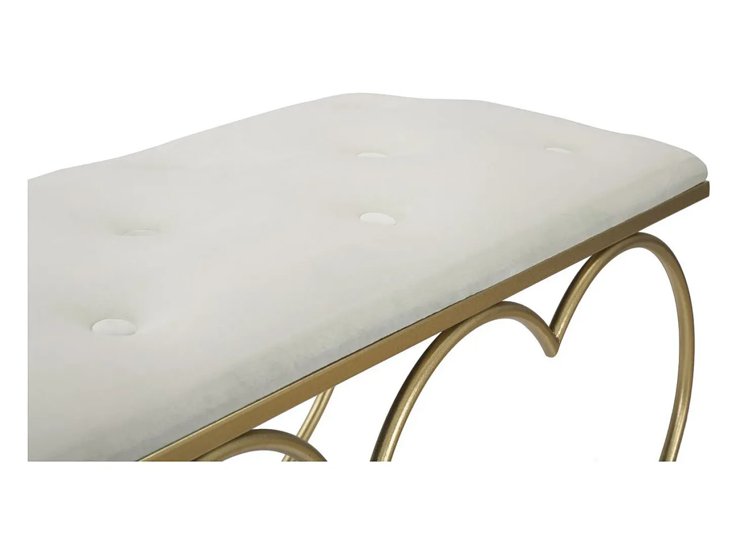 Banco Coração 3, Ouro, 105x37,5x51,5 cm, Kendra Home