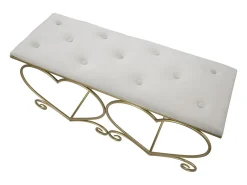 Banco Coração 3, Ouro, 105x37,5x51,5 cm, Kendra Home