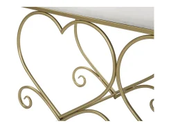 Banco Coração 3, Ouro, 105x37,5x51,5 cm, Kendra Home