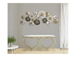 Banco Coração 3, Ouro, 105x37,5x51,5 cm, Kendra Home