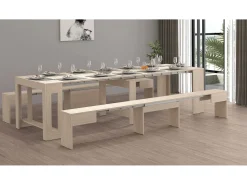 Banco Dcolasuon, Conjunto de 2 lugares para mesa de jantar, Bancos extensíveis, 290x25h45 cm, Olmo